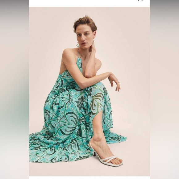 Mango open back maxi halter dress - Picture 4 of 4